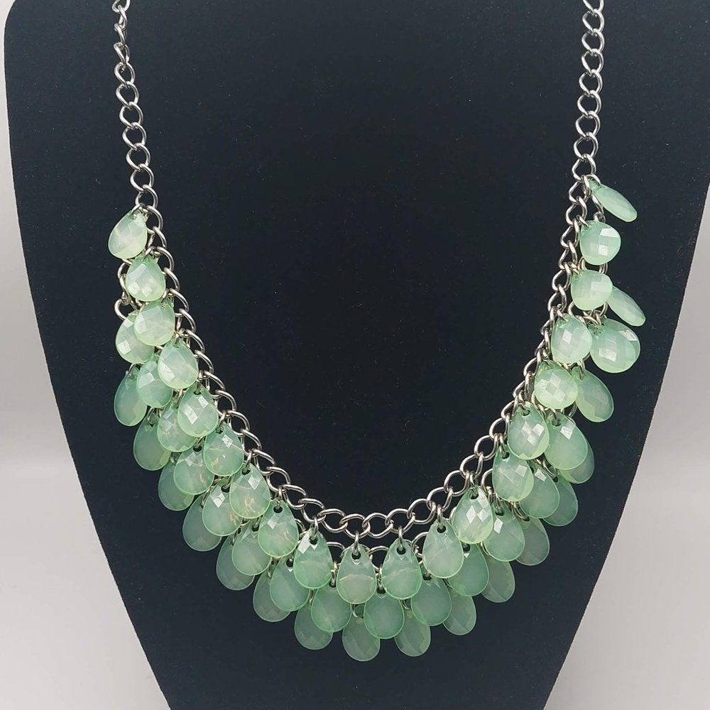 Green Tiered Beaded Necklace